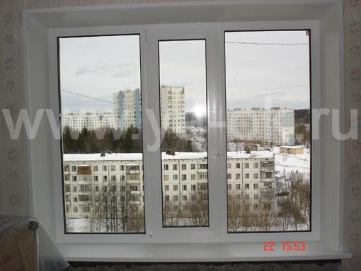 Монтаж окна ПВХ 1760х1450 в панельном доме серии П-44 после работы