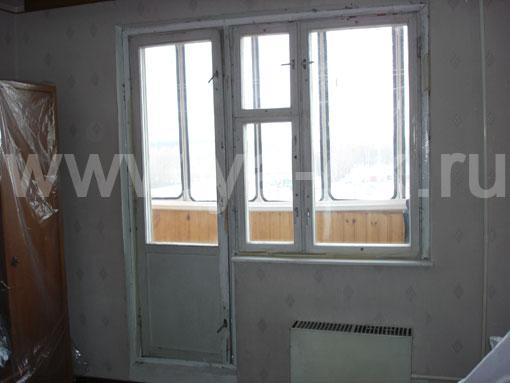 Монтаж балконного блока ПВХ с окном 1200х1450 в панельном доме П-44